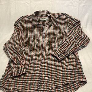 Jahne Barnes multi color Mens long sleeve button up cotton medium